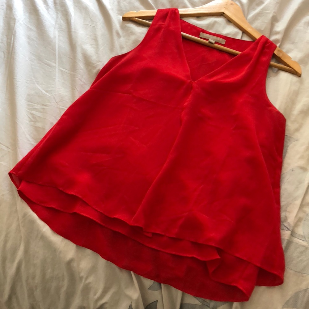 Banana Republic Red Flowy Blouse